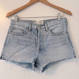 Denim Forum The Yoko Short Jean Shorts with Vintage Distressed Look